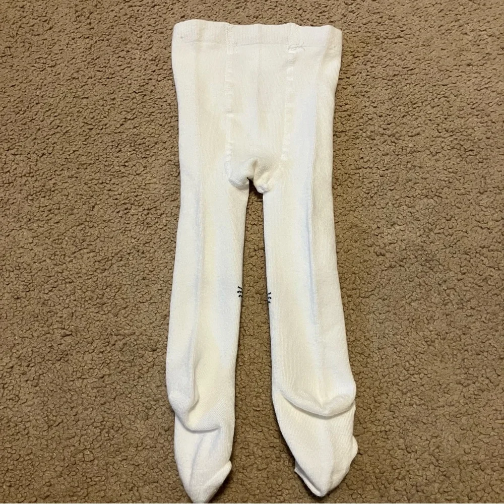 French Connection Baby Girl’s White Cat Knees Tights Sz‎ 3-6 Months *LIKE NEW*